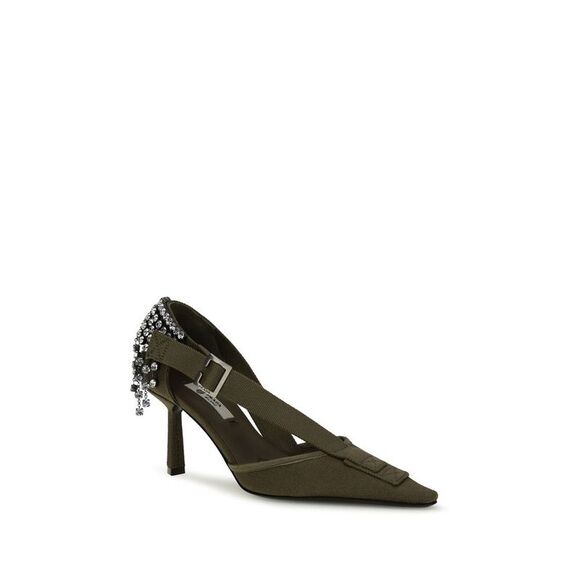 Prada Bicolor Cotton High Heel Women's Pumps - Picture 2 of 4